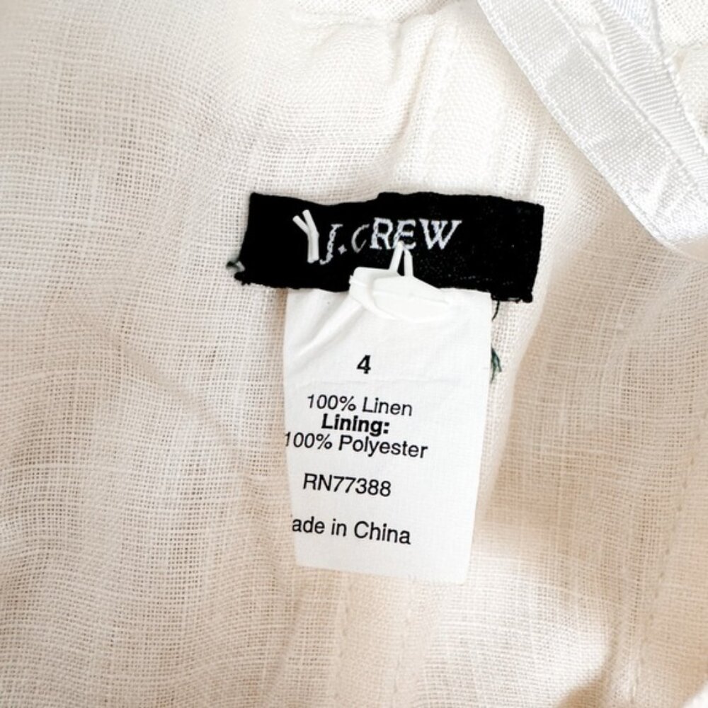 J. Crew Strapless Linen Button Ruffle Tuxedo Styl… - image 6